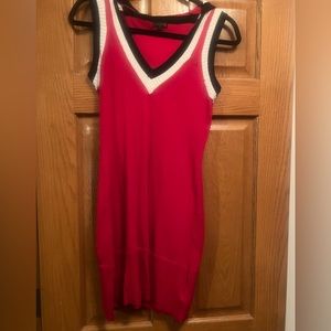 Casual Red Dress. Size Medium. Has hood on the back.
